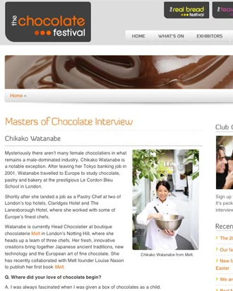 Chika Watanabe Chocolatiere & Patissier The Chocolate Festival