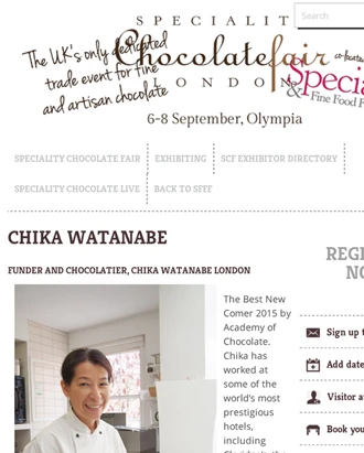 Chika Watanabe Chocolatiere & Patissier Speciality Fine Food Fair